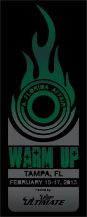 The logo for Warm Up: A Florida Affair 2013.