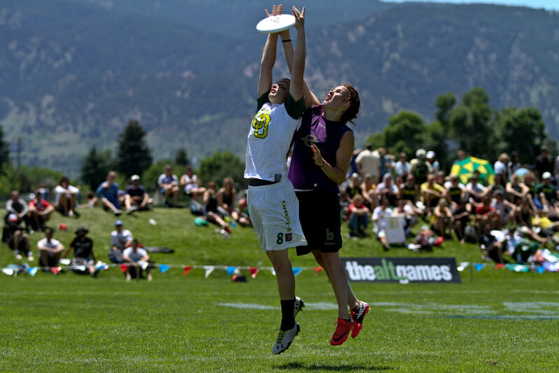 Washington v. Oregon at the 2012 College Championships in Boulder, CO.