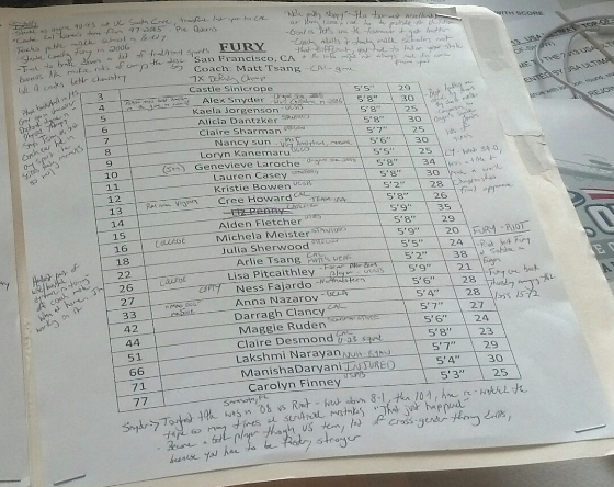 Mike Couzens' Fury roster, annotated.