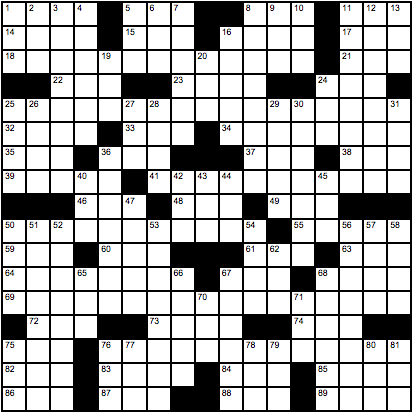 Pete Wentz's crossword grid.