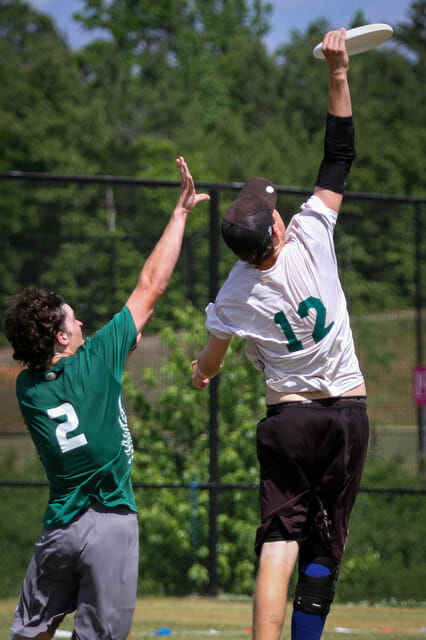 Carolina Friends' Liam Searles-Bohs goes up for the grab in the 2014 High School Southerns Finals.