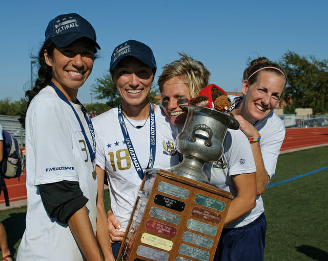 Scandal celebrates a victory at the 2013 National Championships.