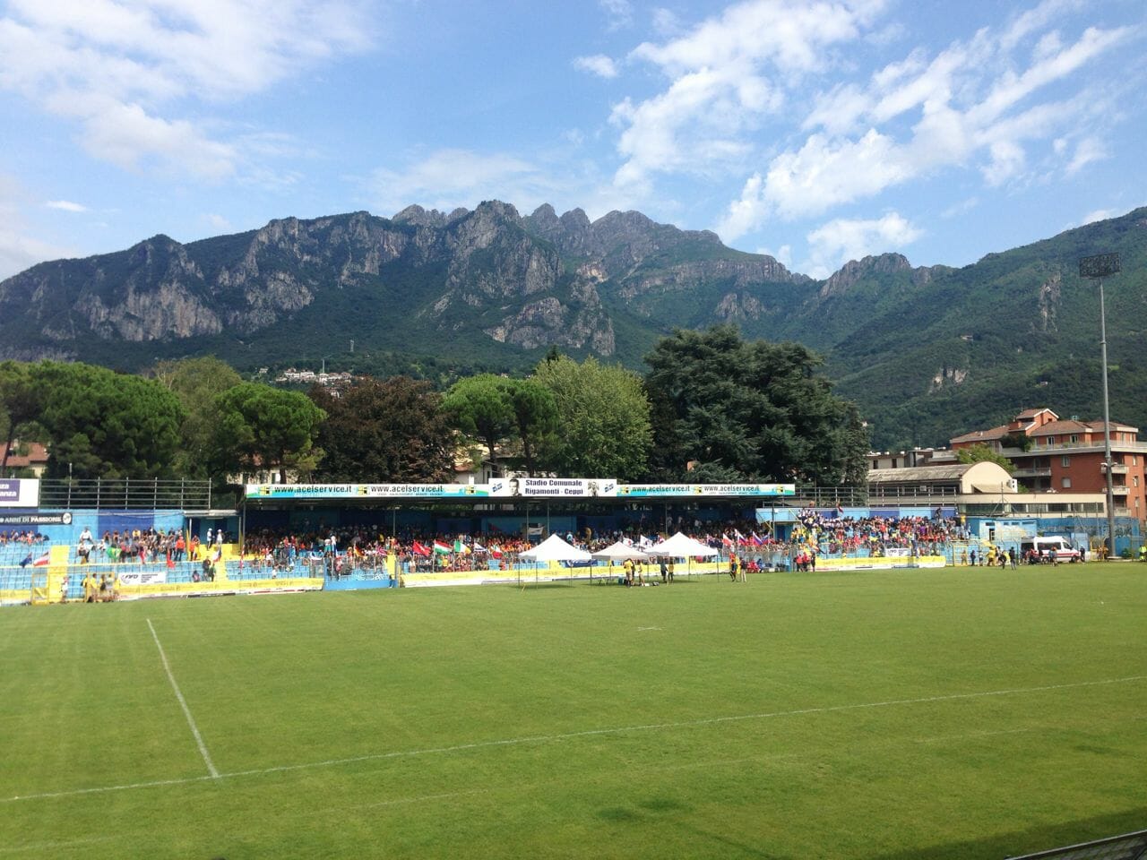 The beautiful stadium setting in Lecco.
