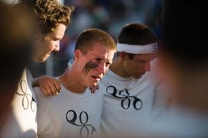 Dylan Freechild & Oregon Ego in the huddle.