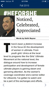 Ultiworld's own Keith Raynor, writing for USA Ultimate Magazine. 
