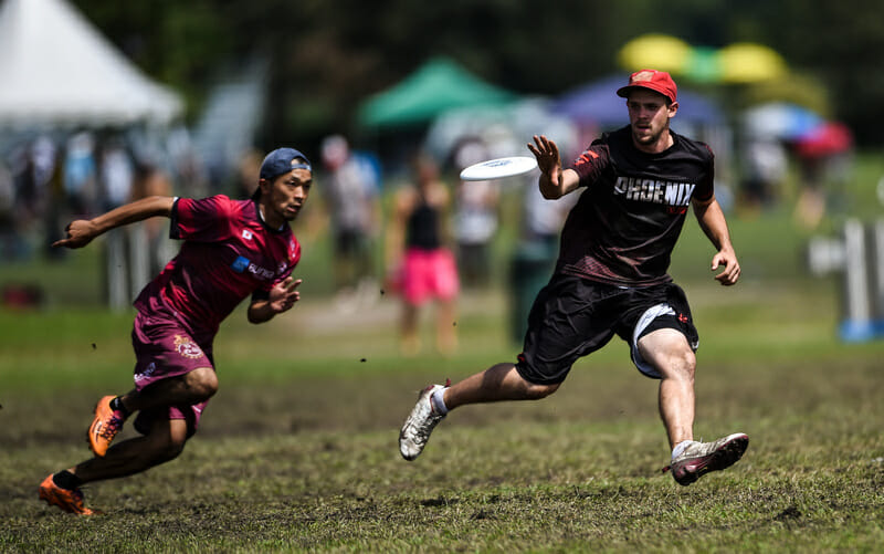 Ottawa Phoenix stunned Japan's Buzz Bullets at the 2014 World Club Championships with a huck-heavy strategy. Photo: Brian Canniff -- UltiPhotos.com