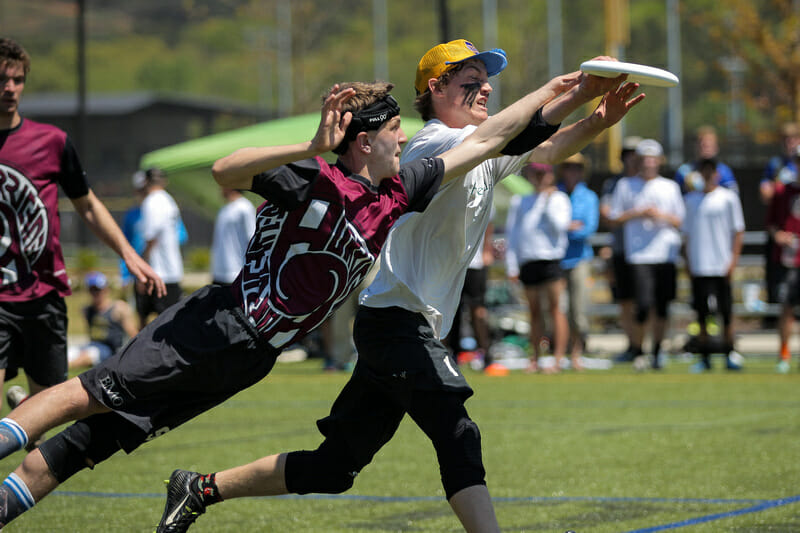 Amherst Regional High School takes on Carolina Friends School in the Finals of Paideia Cup 2016. Photo: Christina Schmidt -- UltiPhotos.com