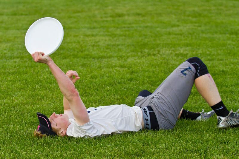 Neuqua Valley's Ben Swiatek celebrates after making the tournament-winning catch. Photo: Nick Lindeke --UltiPhotos.com