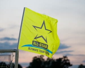 All-Star Ultimate Tour flag flapping in the wind. Photo: Kevin Leclaire -- UltiPhotos.com